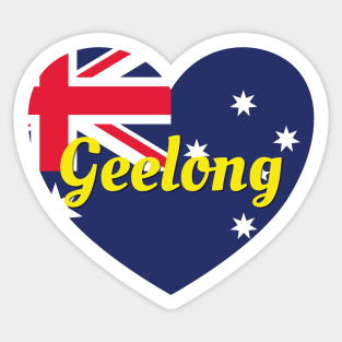 Geelong VIC Australia Australian Flag Heart Sticker